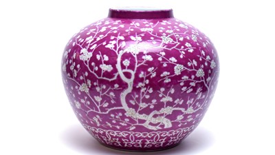 Lot 720 - Chinese plum glazed vase