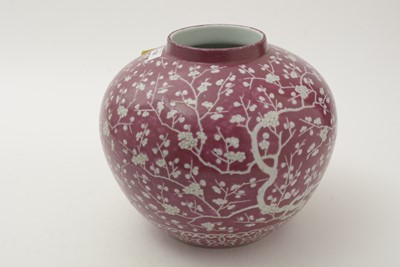 Lot 720 - Chinese plum glazed vase