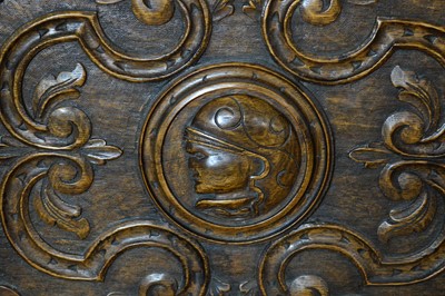 Lot 40 - A mid 20th century Jacobean Revival carved oak buffet