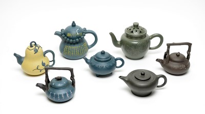 Lot 723 - Seven Chinese stoneware teapots