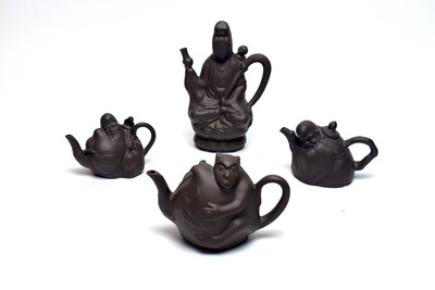 Lot 725 - Four Chinese Yixing style teapots