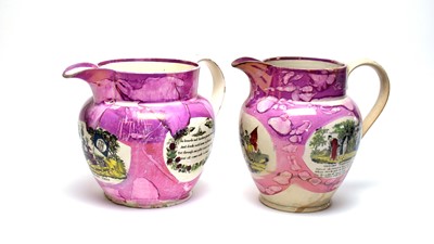 Lot 882 - Two large Sunderland Lustre jugs