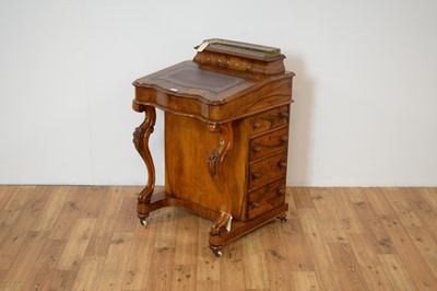 Lot 2 - A 19th Century inlaid burr walnut Davenport desk