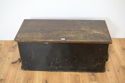 Lot 63 - An early 20th Century ebonised pine carpenters chest with tools