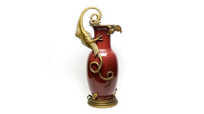 Lot 842 - Chinese Ormolu mounted Sang de Boeuf vase