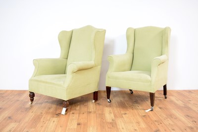 Lot 20 - Two 19th Century wingback armchairs