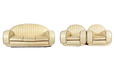 Lot 34 - An Art Deco Cloud sofa three piece suite