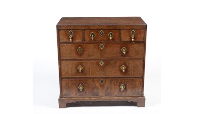 Lot 23 - A 18th Century walnut and oak chest of drawers