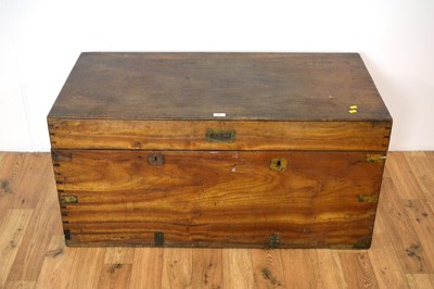 Lot 52 - 19th Century camphorwood and brass bound campaign trunk