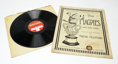 Lot 764 - Regal FA Cup Final record 1932 and 1924 The Magpies One Step Song sheet music