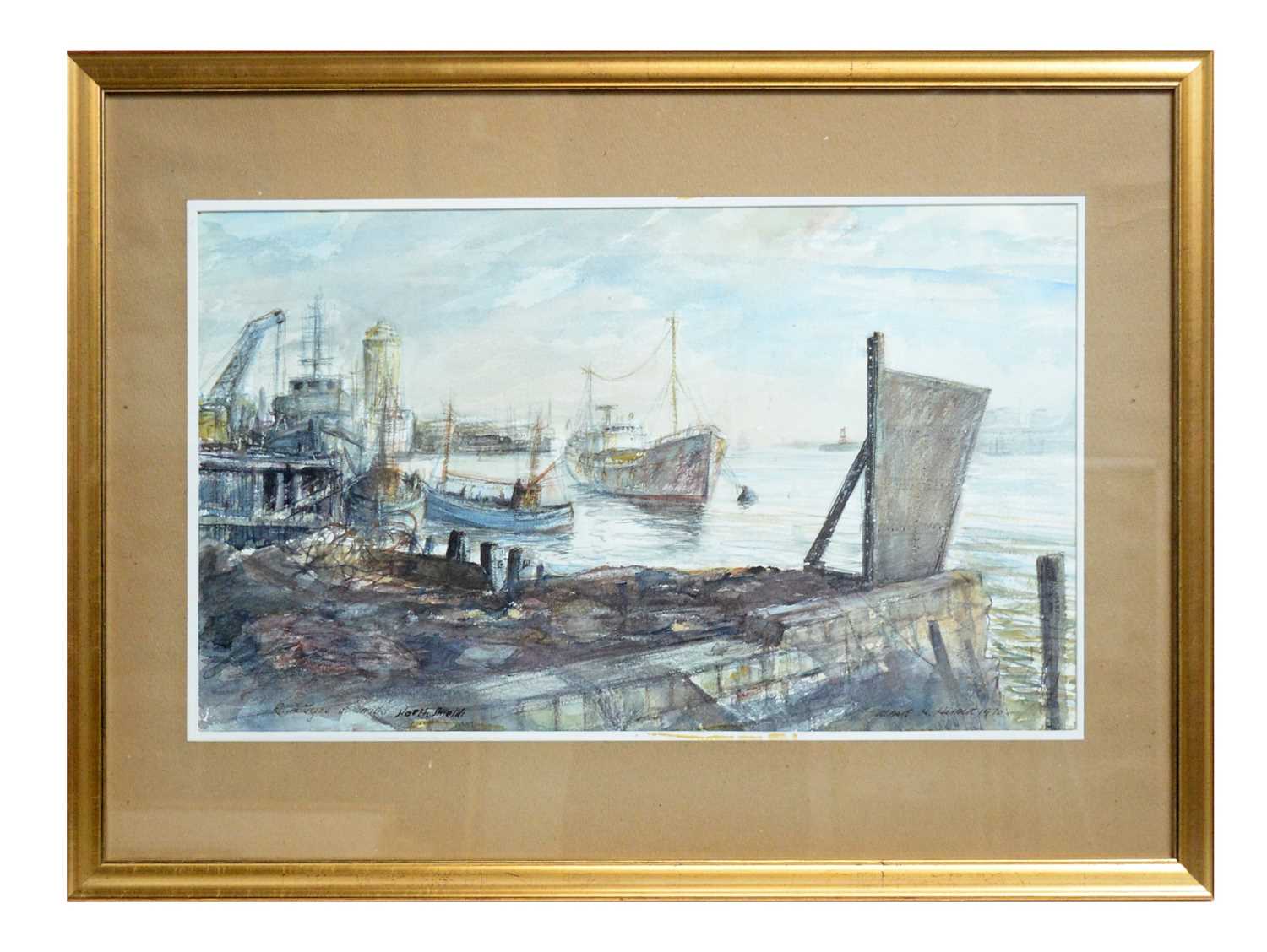 Lot 752 - Albert Henry Herbert - River Tyne at 'Smiths' North Shields | watercolour