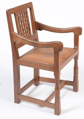 Lot 1337 - Robert 'Mouseman' Thompson (of Kilburn): A set of six 1950's oak dining chairs