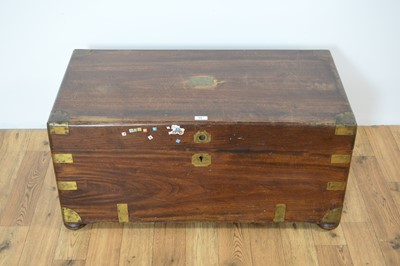 Lot 59 - A 19th century camphorwood campaign trunk