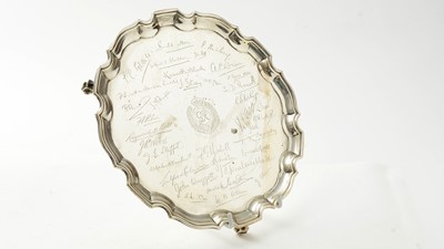 Lot 123 - A regimental silver salver