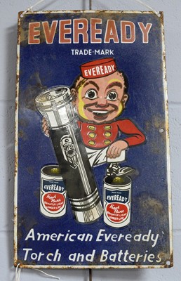 Lot 409 - An Eveready enamel advertising sign