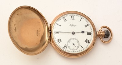 Lot 156 - A 9ct gold cased hunter pocket watch by Waltham