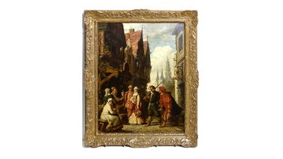 Lot 636 - Hendrik Frans Schaefels - The Gift of a Silver Chalice | oil
