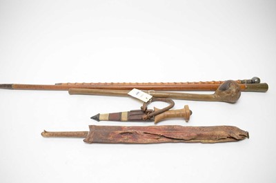 Lot 396 - A silver topped bamboo cane swagger stick