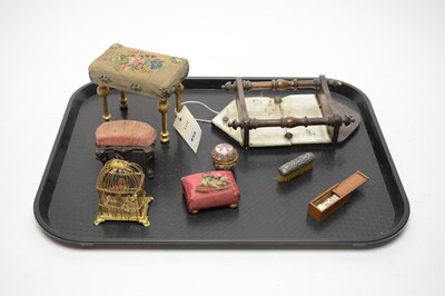 Lot 455 - A collection of vintage dolls house furniture
