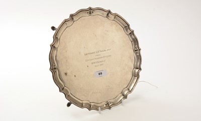 Lot 89 - A silver salver, by Barker Brothers
