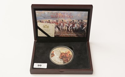 Lot 99 - The Battle of  Waterloo silver five ounce proof coin