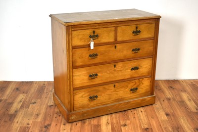 Lot 6 - A late Victorian ash chest of drawers