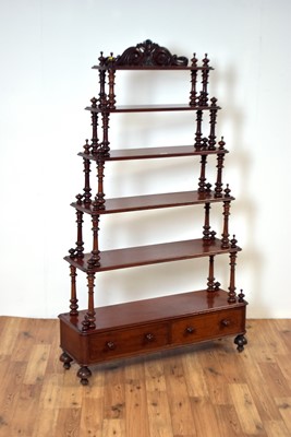 Lot 19 - A Victorian mahogany six-tier waterfall whatnot