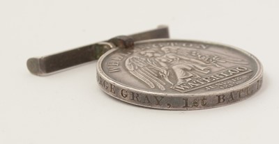 Lot 977 - Waterloo Medal awarded to George Gray, 1st Battalion 79th Regiment of Foot (Cameron Highlanders)
