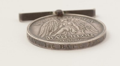 Lot 977 - Waterloo Medal awarded to George Gray, 1st Battalion 79th Regiment of Foot (Cameron Highlanders)