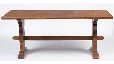 Lot 1345 - Thomas 'Gnomeman' Whittaker of Littlebeck:  an oak refectory dining table