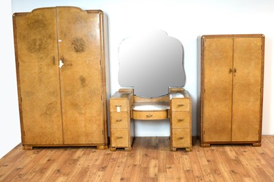 Lot 23 - An Art Deco burr walnut bedroom suite