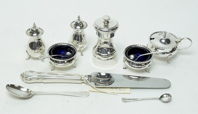 Lot 188 - A silver condiment set