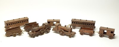 Lot 462 - A late 19th Century cast iron model train set