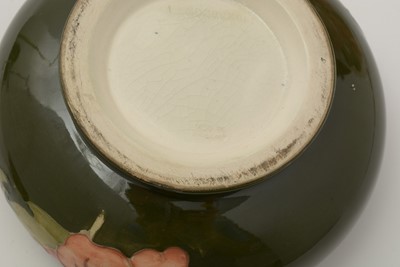 Lot 100 - Moorcroft Hibiscus bowl and cover, plate and small bowl