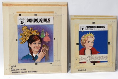 Lot 277 - Original front cover artwork for Fleetway Library comic "School Girls"