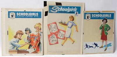 Lot 166 - Original Front Cover Artwork for the Fleetway Library Comic "School Girls" Picture Library