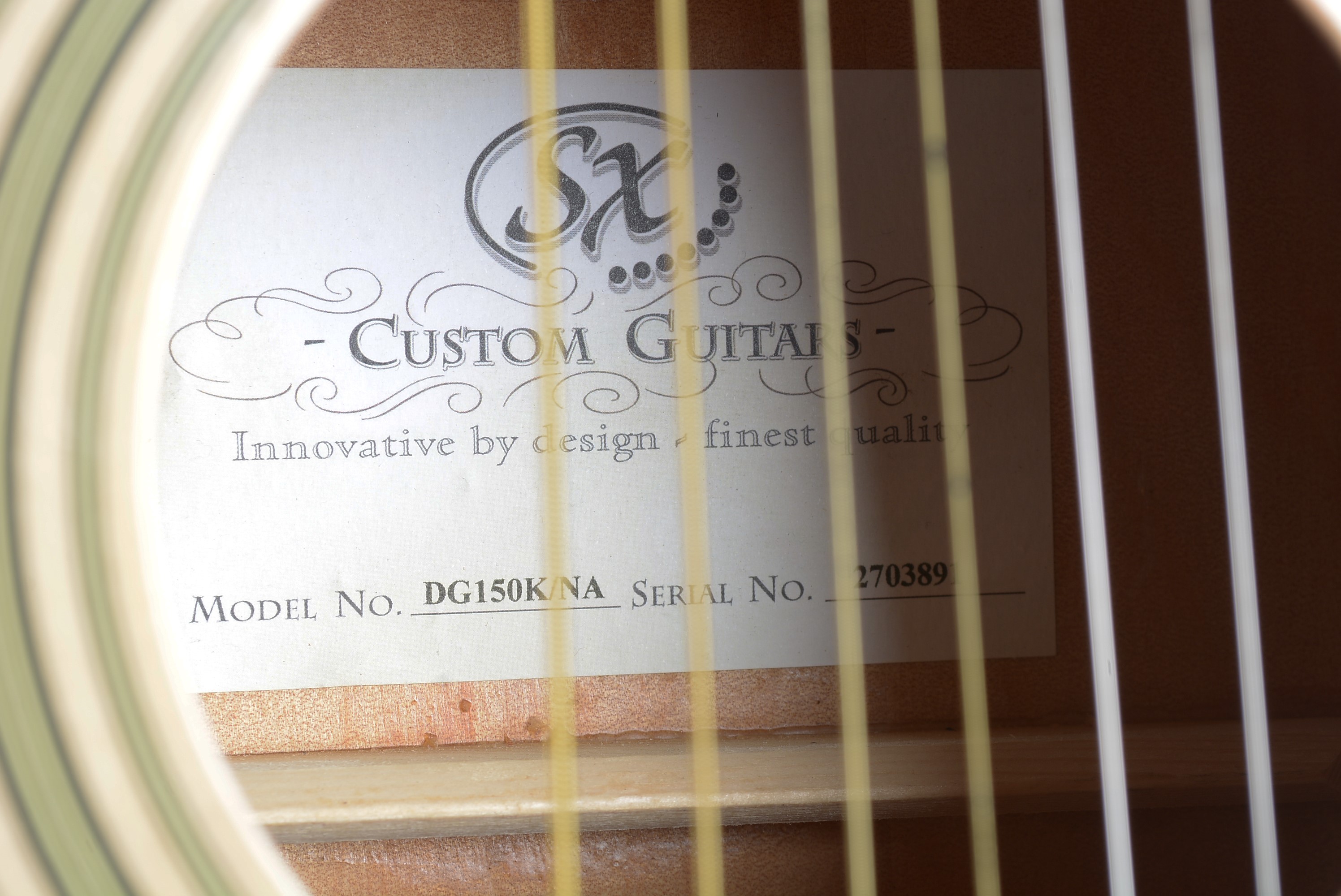 Lot 843 - SX Custom DG150K/NA acoustic guitar