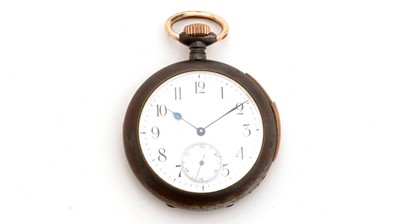 Lot 541 - Stauffer & Co, Switzerland: an early 20th Century gun-metal cased repeater pocket watch