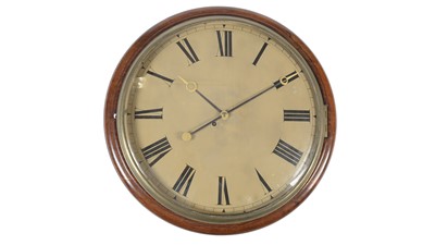 Lot 870 - A large 19th Century oak wall timepiece with passing strike