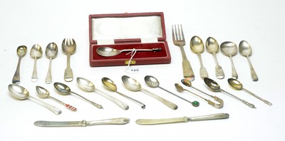Lot 125 - A selection of Georgian and later silver cutlery