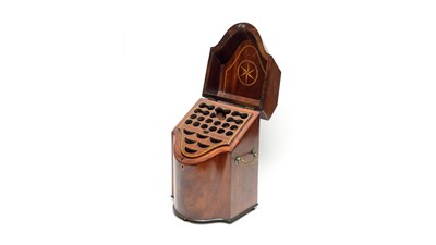 Lot 1273 - A George III mahogany knife box