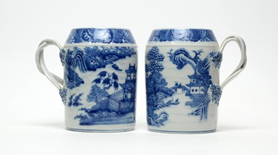 Lot 831 - Pair of Chinese export mugs