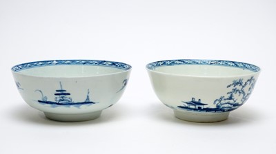 Lot 883 - A Worcester Cannonball pattern bowl, and a similar Liverpool bowl