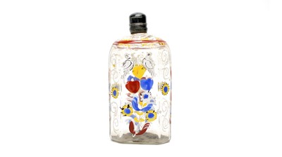 Lot 946 - Bohemian enamelled flask