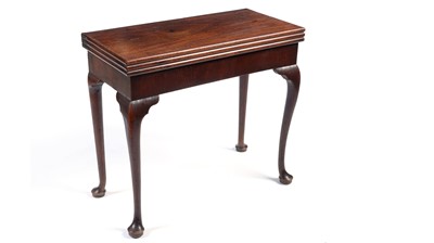 Lot 1459 - A George III mahogany triple fold-over tea and games table