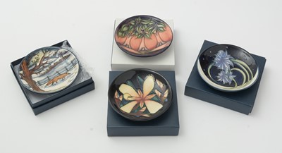 Lot 103 - Four small Moorcroft dishes boxed