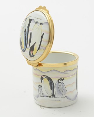 Lot 105 - Moorcroft pin tray, another. two small vases and an enamel box.