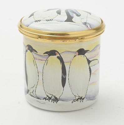 Lot 105 - Moorcroft pin tray, another. two small vases and an enamel box.