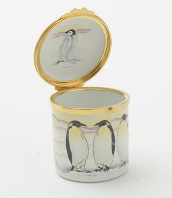 Lot 105 - Moorcroft pin tray, another. two small vases and an enamel box.