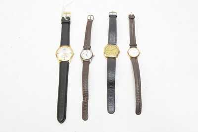 Lot 111 - A 9ct gold wristwatch and three other watches